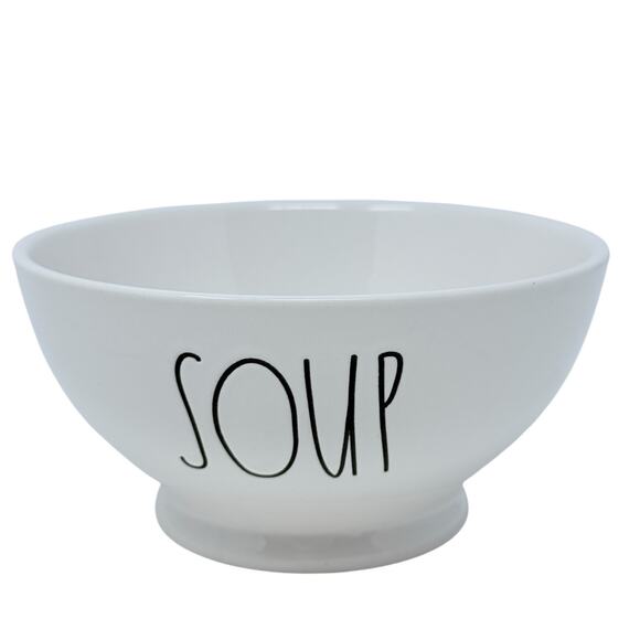 Rae Dunn By Magenta SOUP White Ceramic Bowl Farmhouse Kitchen Rustic Decor - Picture 1 of 7